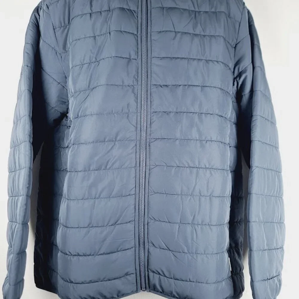Voyager Men's Navy Polar Fleece Lined Padded Winter Puffer Jacket Size L